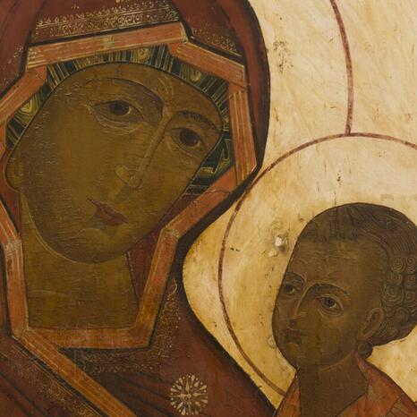 Icône russe de la Vierge de Tikhvine (XVIIIe siècle ; Jérusalem, Terra Sancta Museum) - Photo : INP