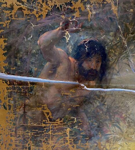 Détail d'une peinture à l’huile sur toile représentant Ulysse et Nausicaa par Maurice Eliot (1888 ; Paris, Centre national des arts plastiques) - Photo : INP