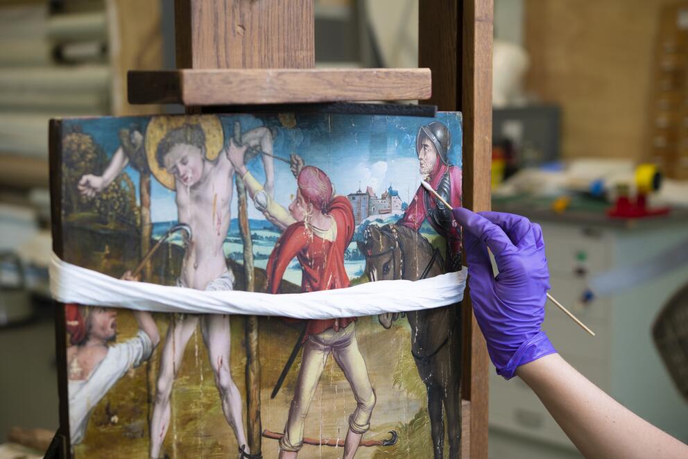 Atelier de restauration des peintures, INP, photo de Chloé Bernard, 2022