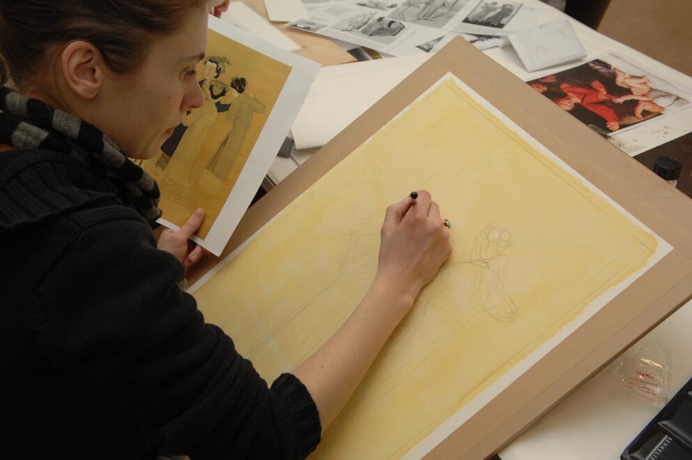 Cours Dessin - Photo : Ghyslain Vanneste / INP