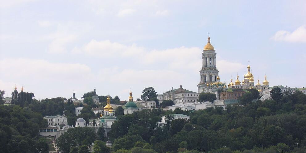 Kyiv Pechersk Lavra / Kyiv Monastery of the Caves, in Kyiv, Ukraine. View from Dnipro river